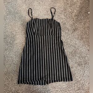 Hollister Black and White Striped Mini Dress